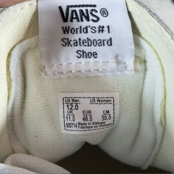 Men's Vans Sk8-Hi Checkerboard Flame White Skater High-Top Size 12 - Picture 8 of 8